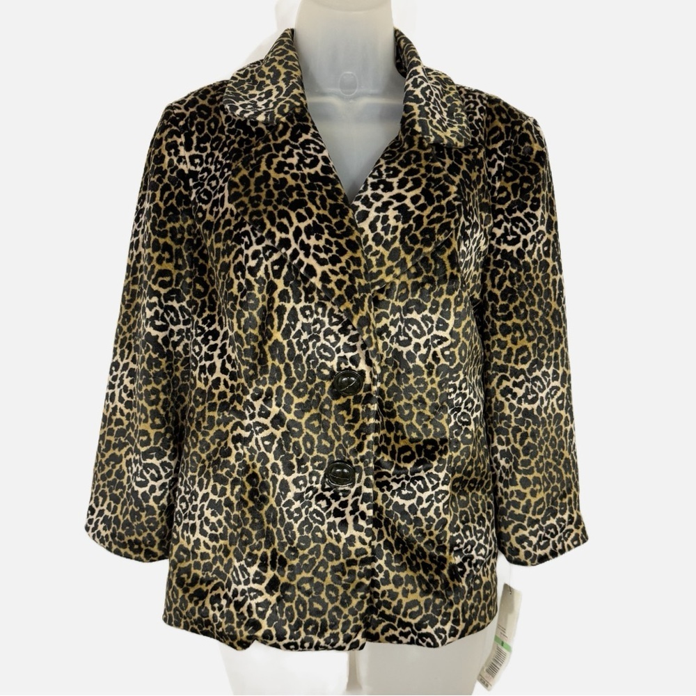 Rafaella | Faux Fur Animal Print Blazer NWT - Picture 2 of 15